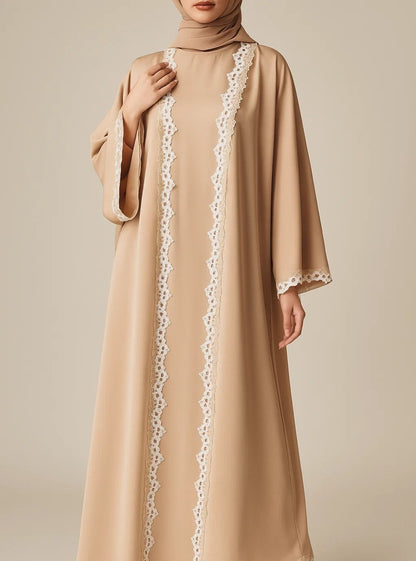 Sand lace abaya