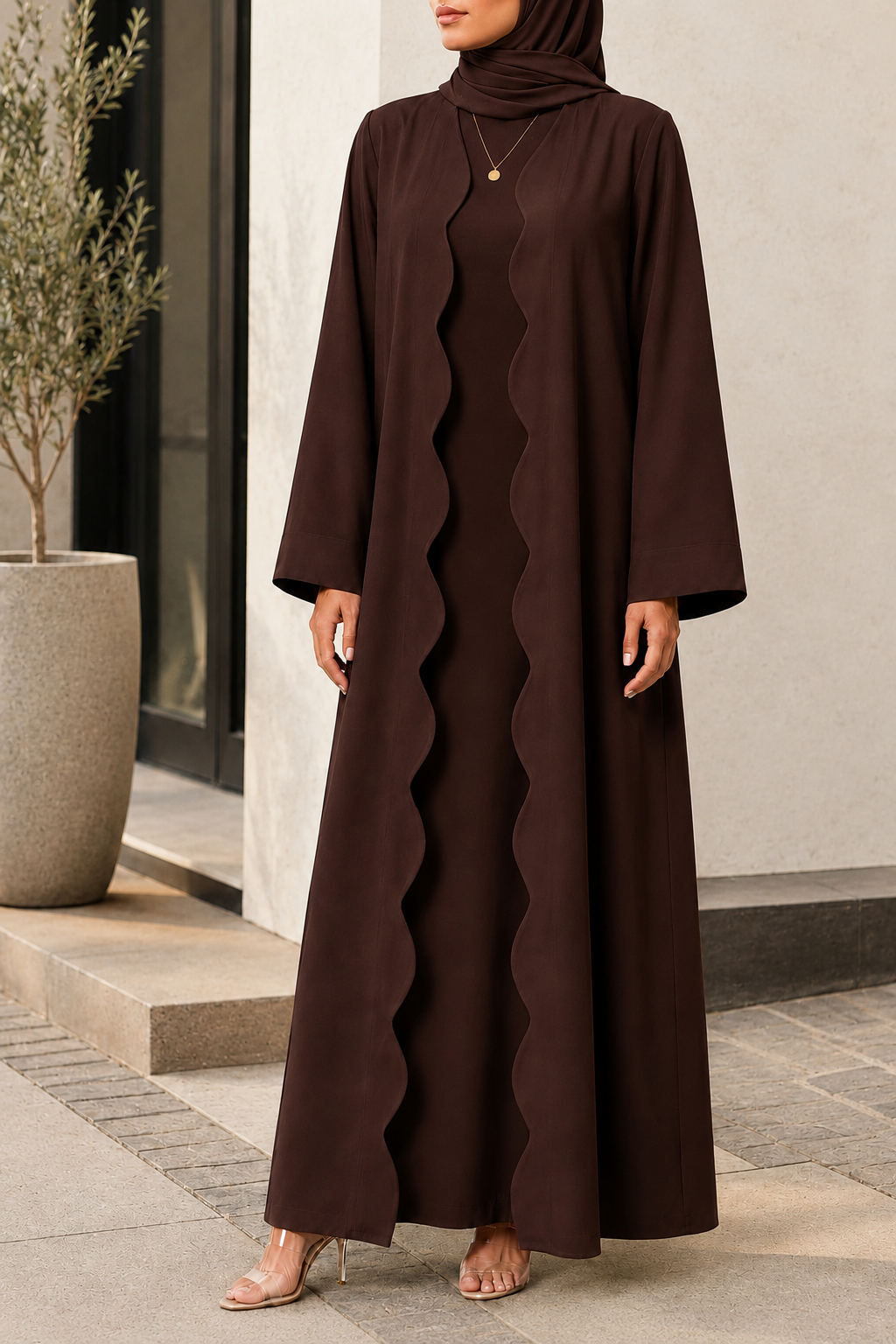 Brown Wave Abaya