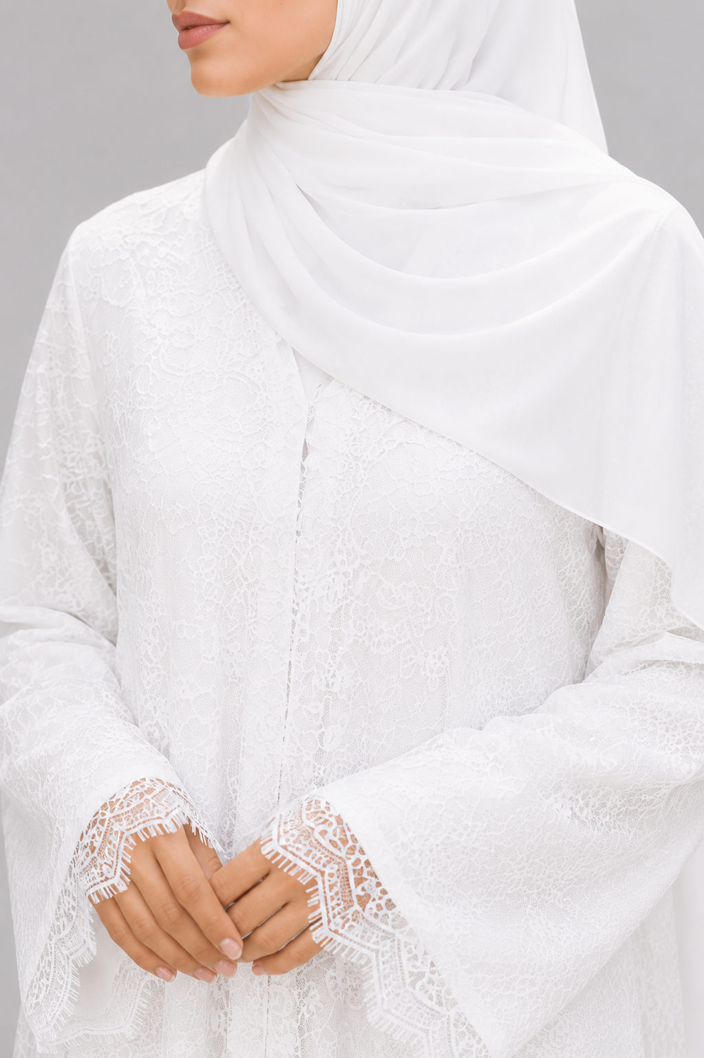 White Sheer abaya