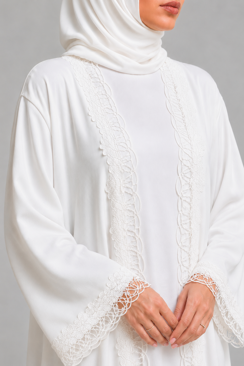 White lace Abaya