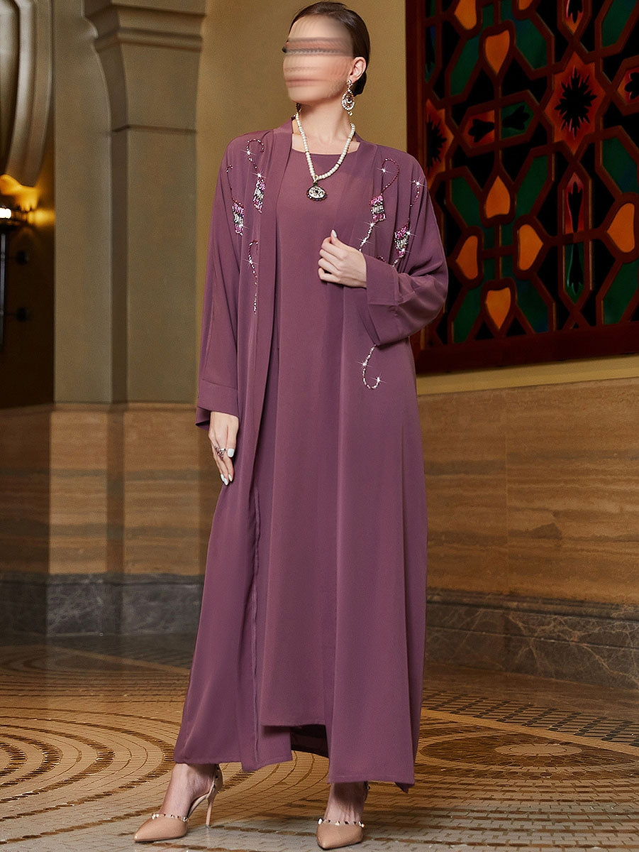 BA3136 Purple Garnet Abaya