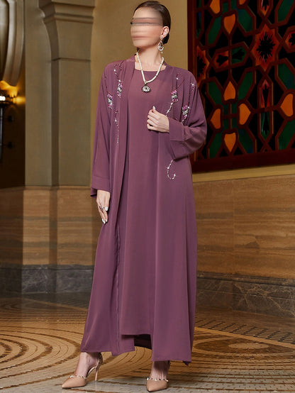 BA3136 Purple Garnet Abaya