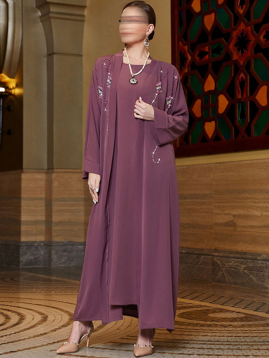 BA3136 Purple Garnet Abaya