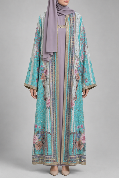 Turquoise Zareen Abaya