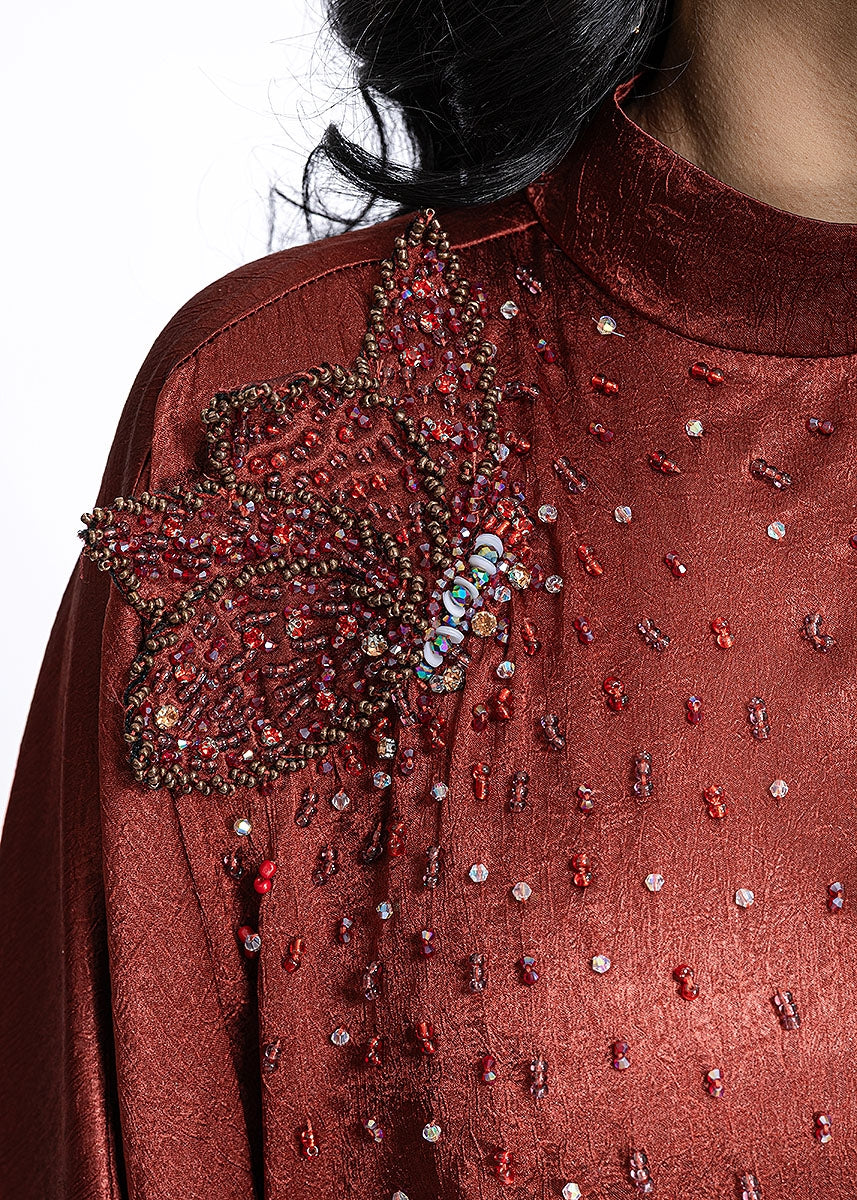 BA5268 Burgundy Ember Kaftan