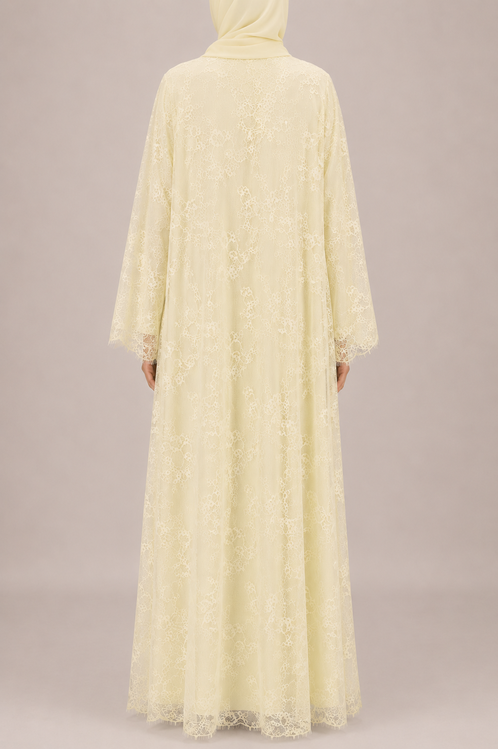 Butter Yellow Sheer abaya