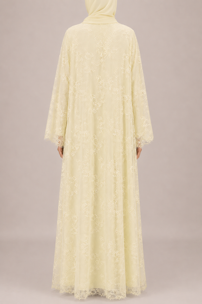 Butter Yellow Sheer abaya