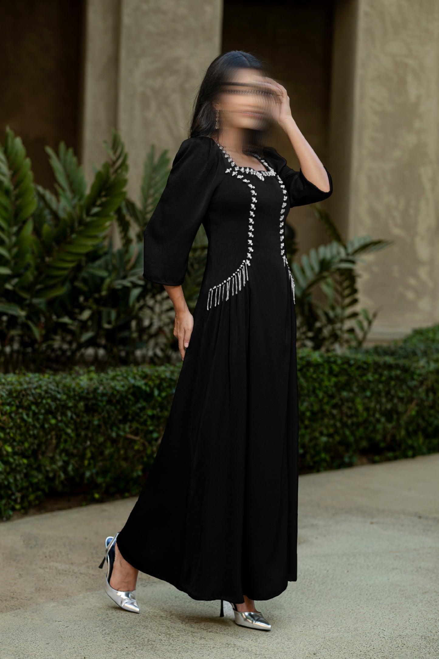 BA6011 Black Scintillate Dress