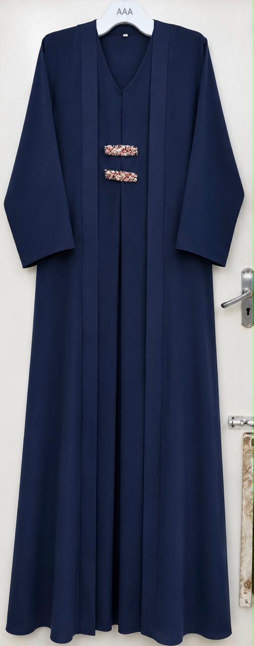 Navy Blue Barrette Abaya E13S