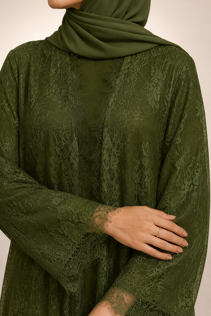 Olive Sheer abaya