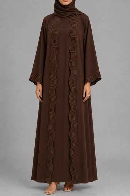 Brown lace abaya