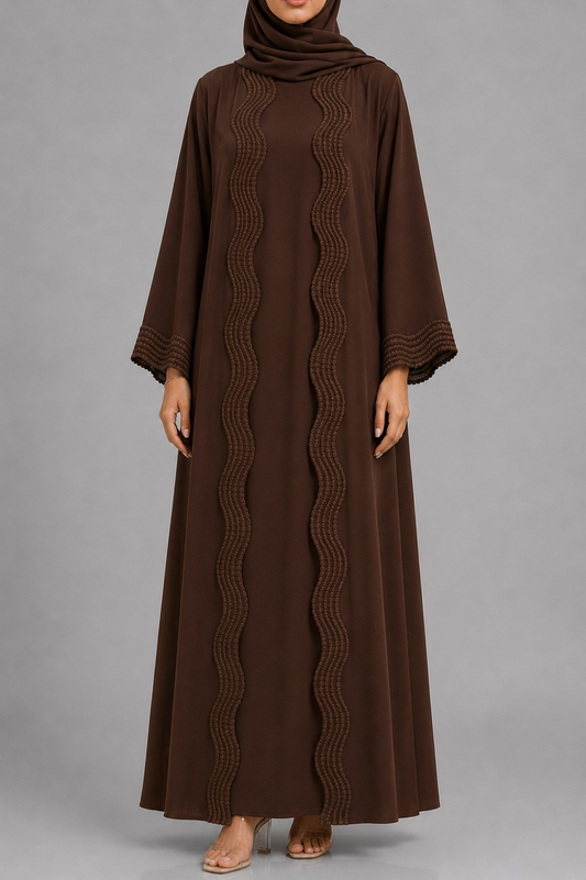 Brown lace abaya