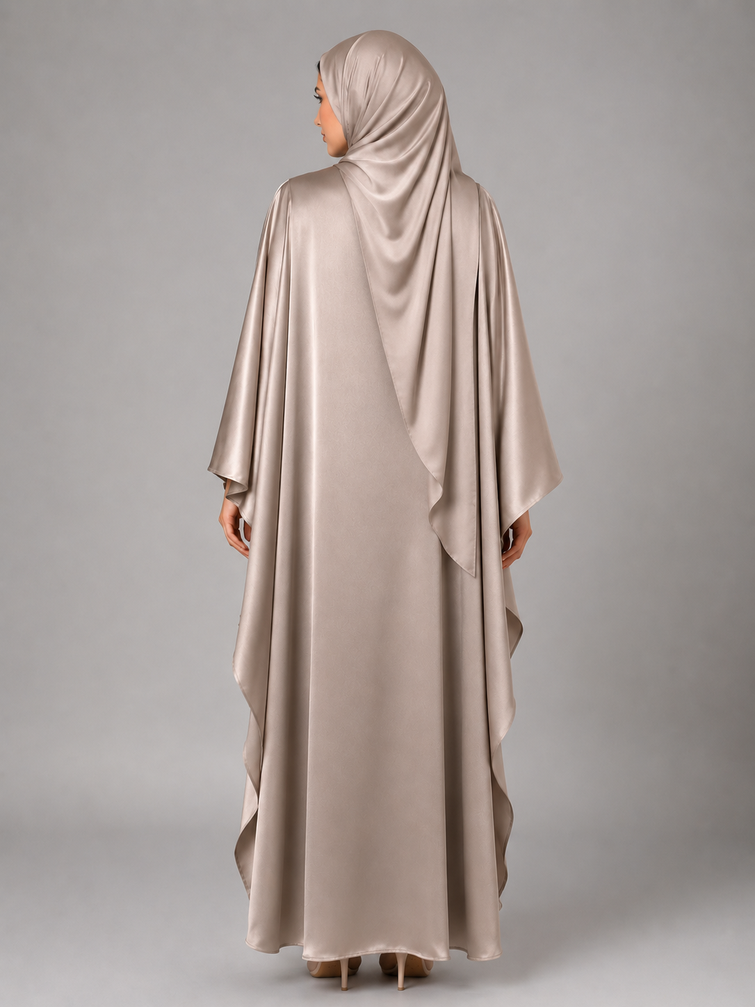 Sand Beige Ameera Abaya 2