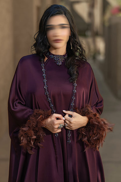BA5120 Burgundy Seraph Abaya