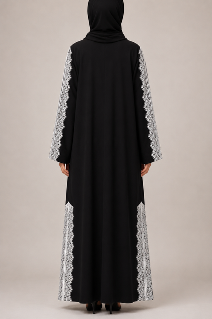 Noir lace abaya S19M