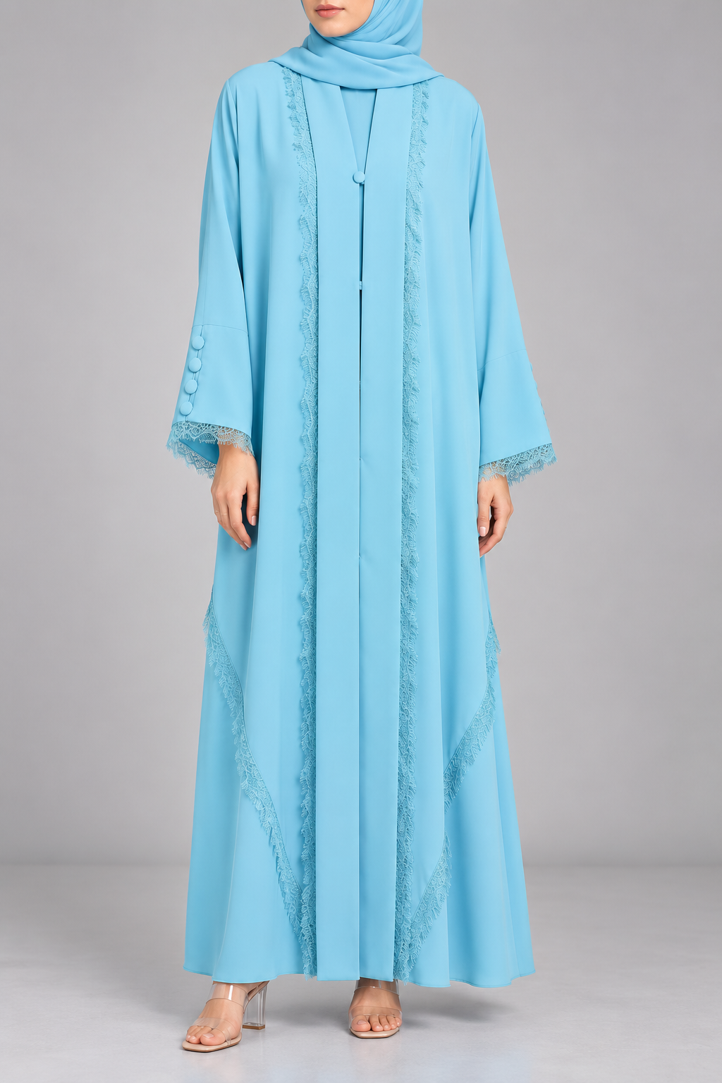 Blue Symphony Lace Abaya