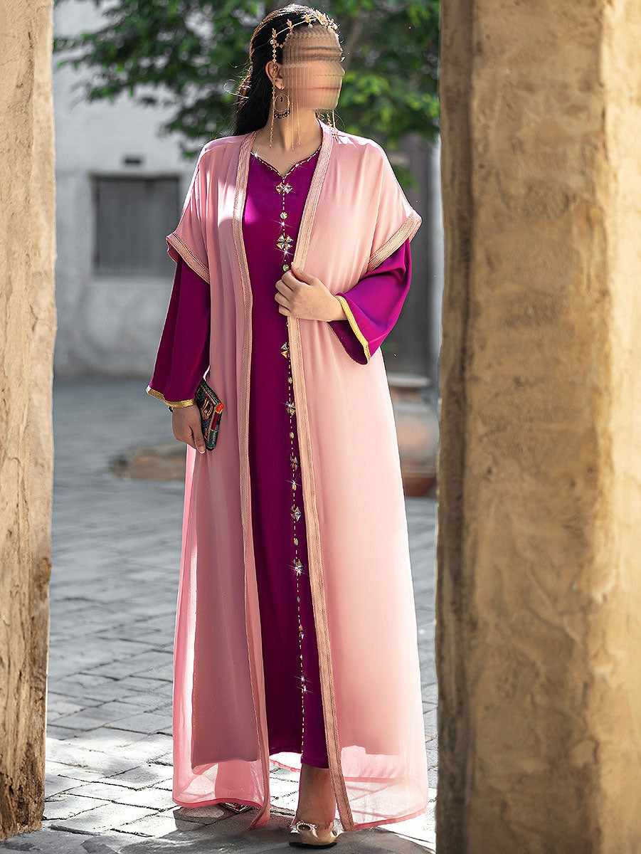 BA4097 Pink Ethereal Abaya