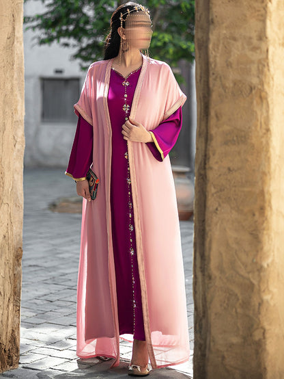 BA4097 Pink Ethereal Abaya