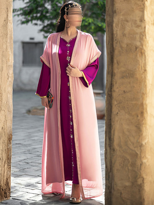 BA4097 Pink Ethereal Abaya