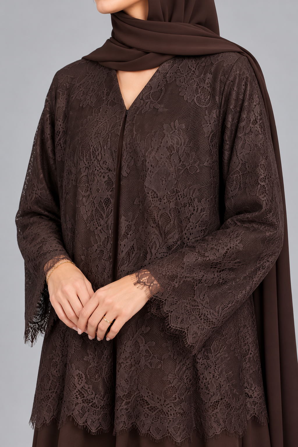 Brown Moon Veil Abaya
