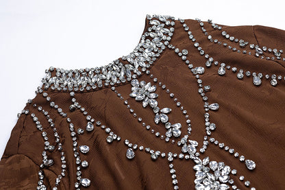 BA6079 Brown Luminary Abaya