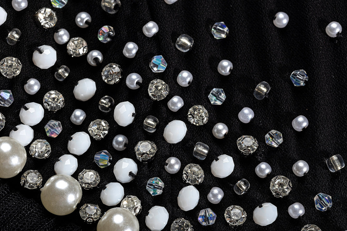 BA4105 Black Pearl Cascade Abaya