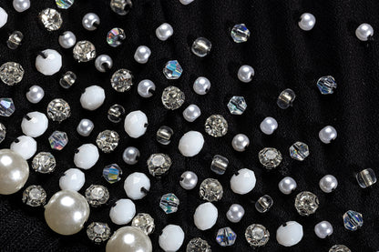 BA4105 Black Pearl Cascade Abaya