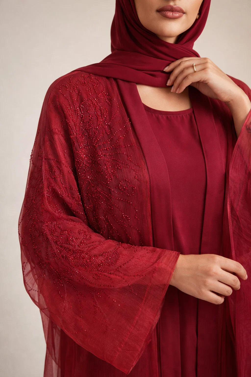 Red Elaris Abaya