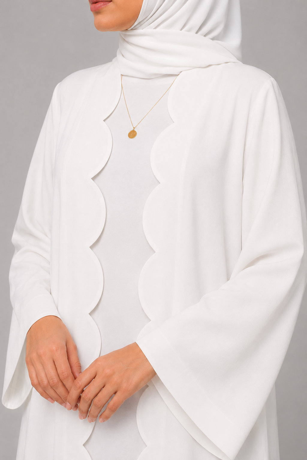 White Wave Abaya