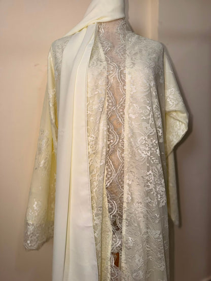 Butter Yellow Sheer abaya