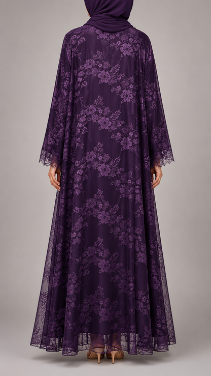 Purple Sheer abaya