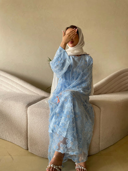 Moonlit Blue Pearl Abaya