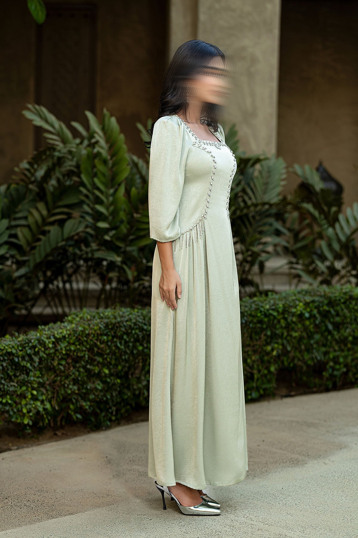 BA6011 Green Scintillate Dress