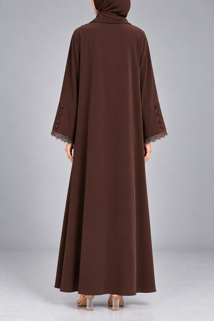 Brown Symphony Lace Abaya