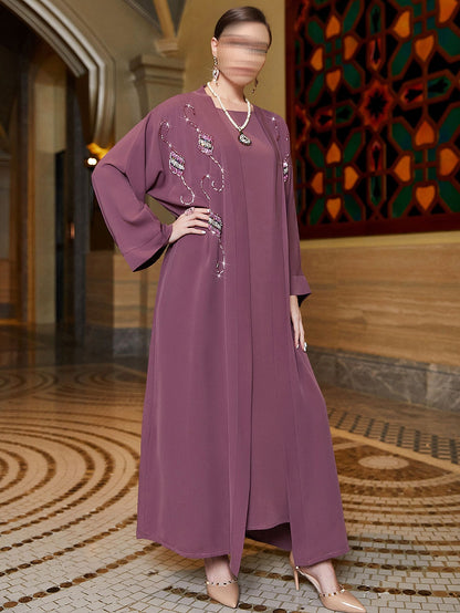 BA3136 Purple Garnet Abaya