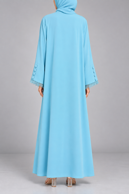 Blue Symphony Lace Abaya