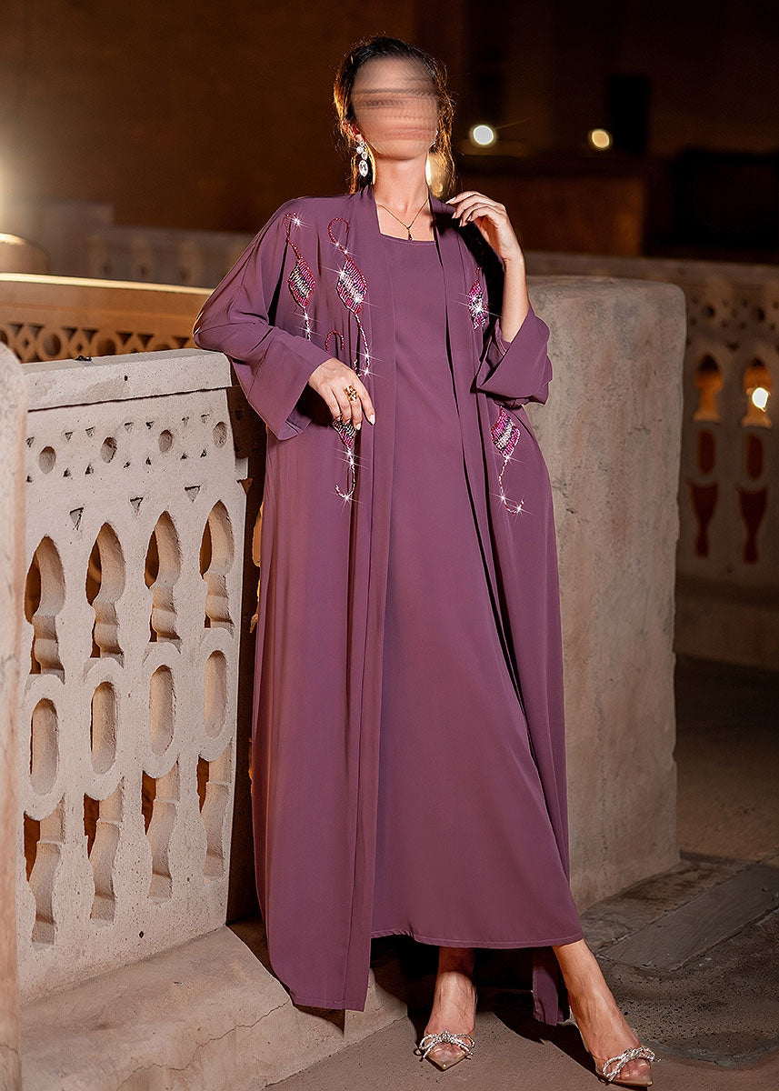BA3136 Purple Garnet Abaya
