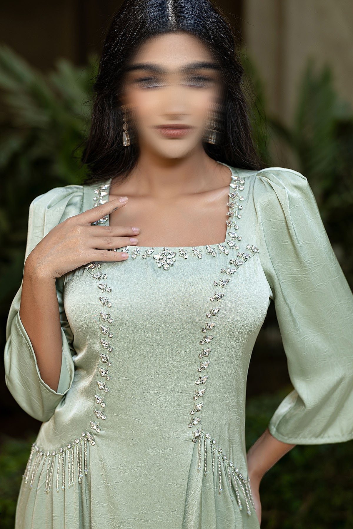 BA6011 Green Scintillate Dress