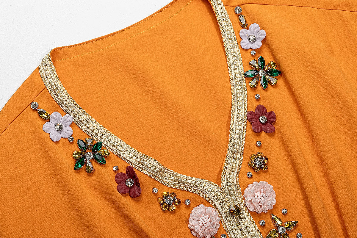 BA3107 Orange Pulchritude Kaftan