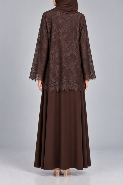 Brown Moon Veil Abaya