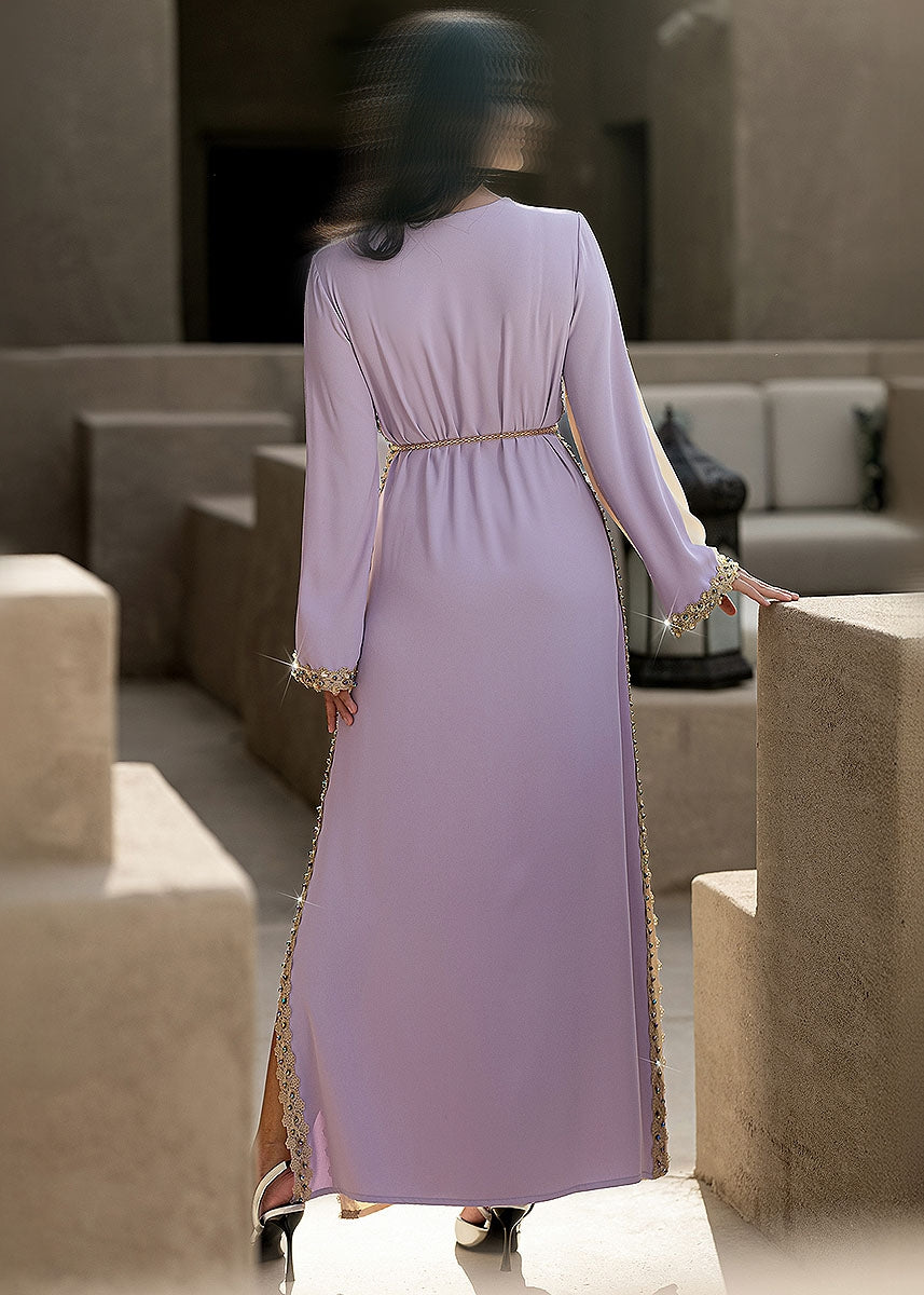 BA6041 Beige Amethyst Abaya