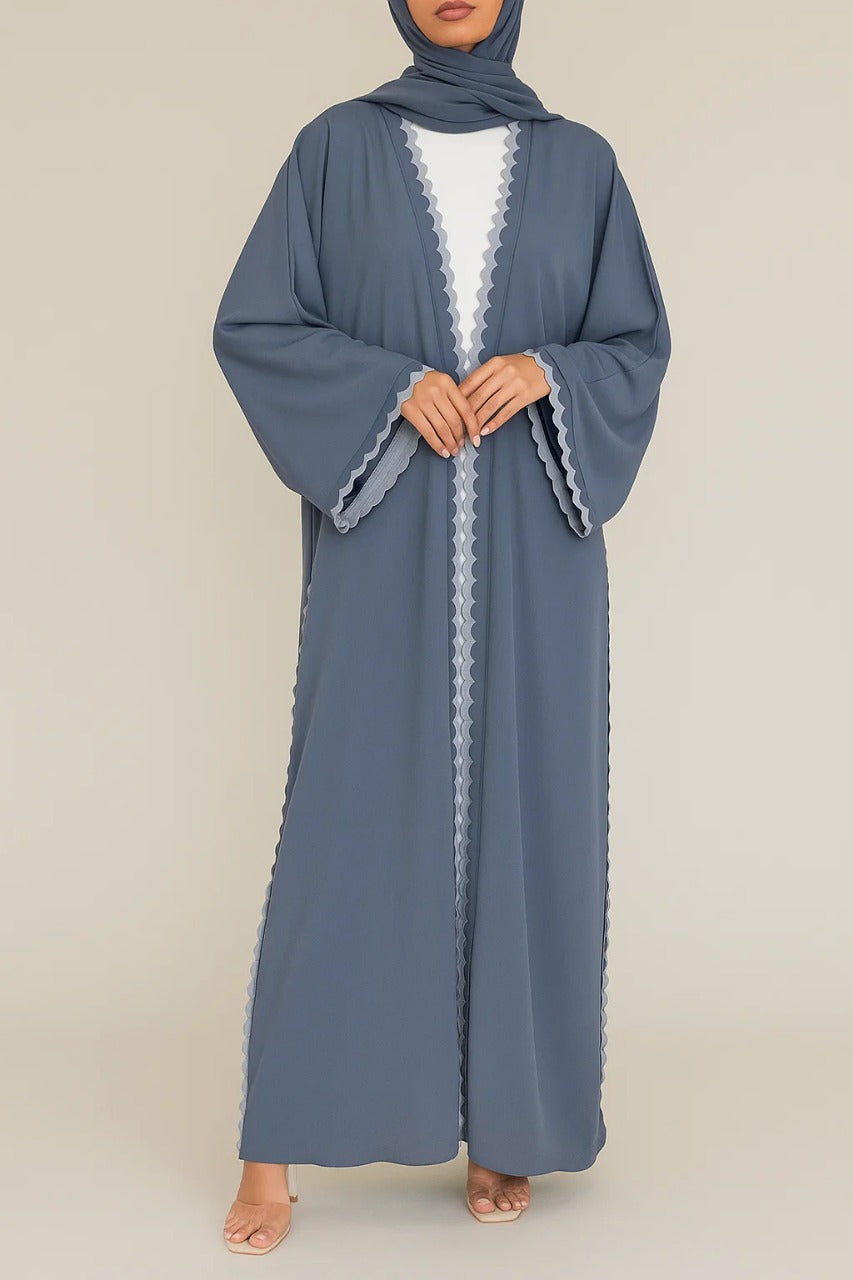 Blue Scallop Abaya