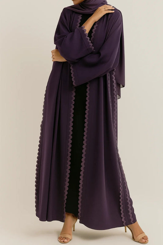 Purple Scallop Abaya