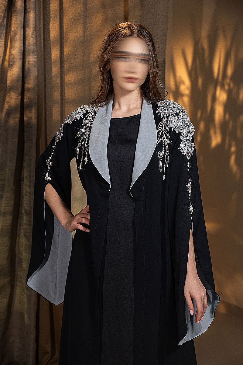 BA6027 Black Argento Blazer Abaya