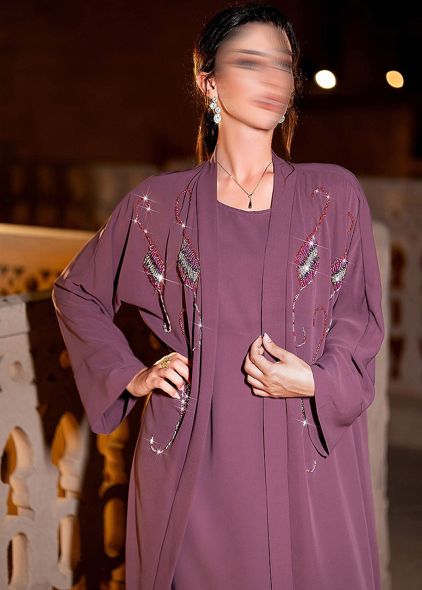 BA3136 Purple Garnet Abaya