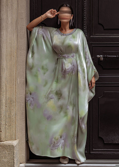 BA5127 Green Wisteria Kaftan