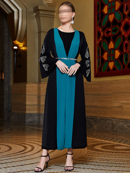 BA3006 Black Cyan Abaya