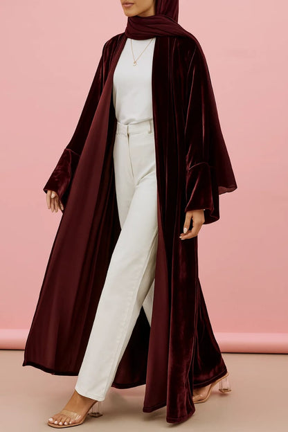 Maroon Velvet Reign Abaya