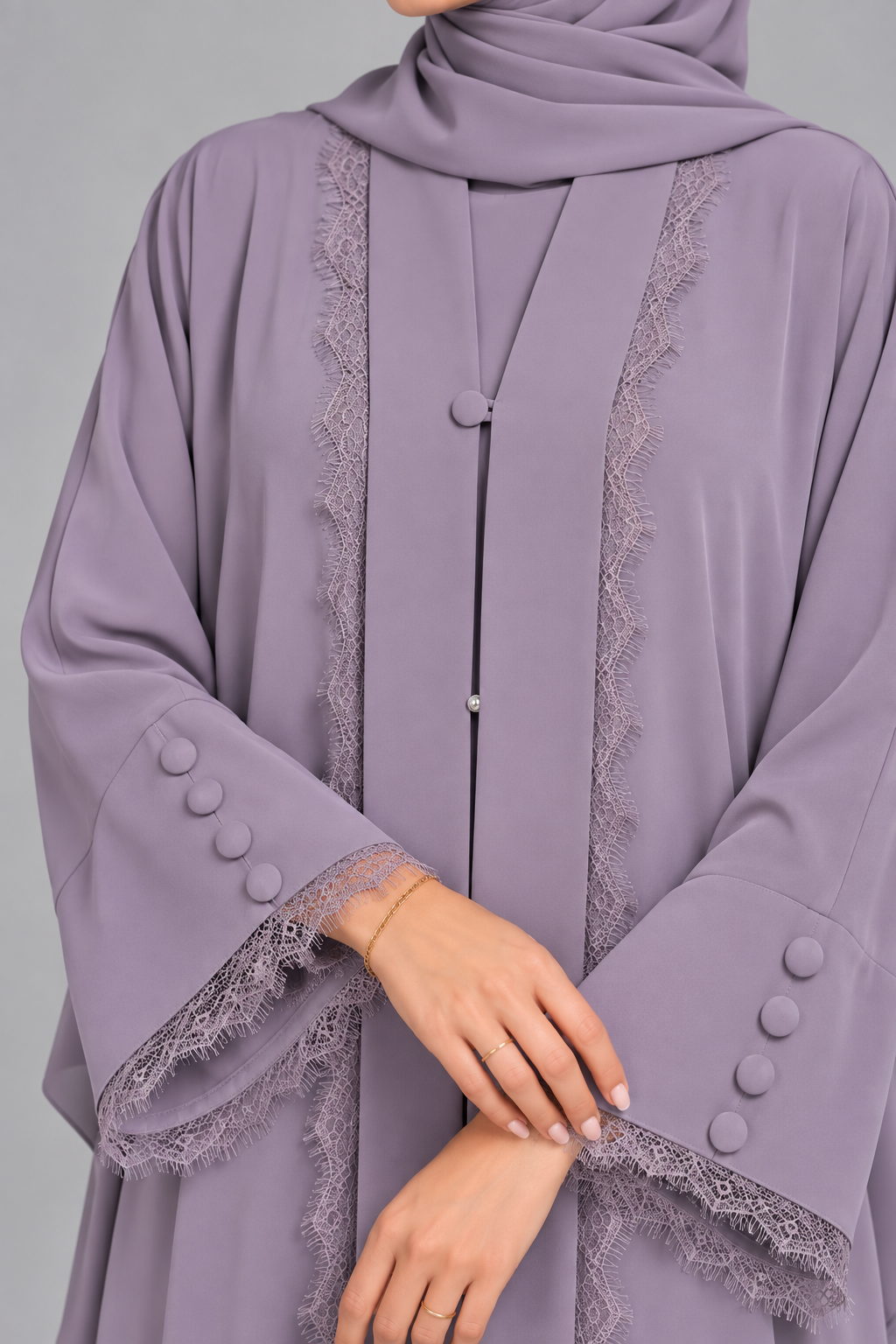 Lavender Symphony Lace Abaya