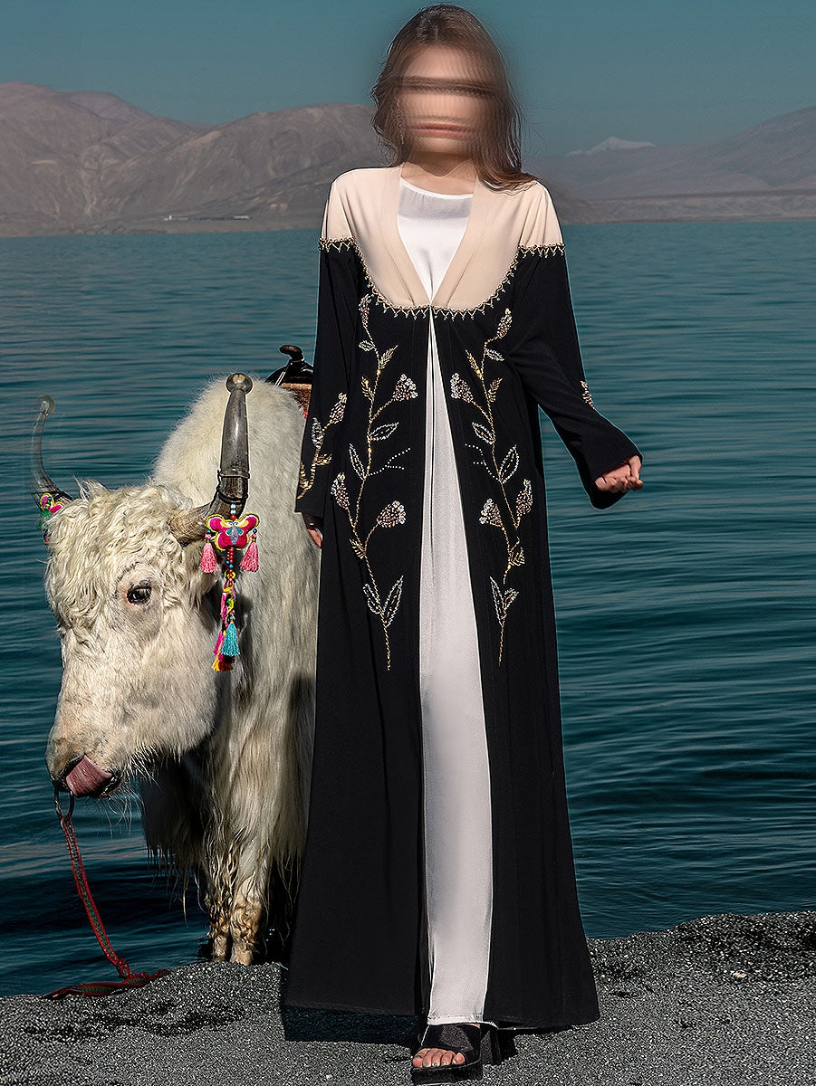 BA5232 Black Morganite Abaya